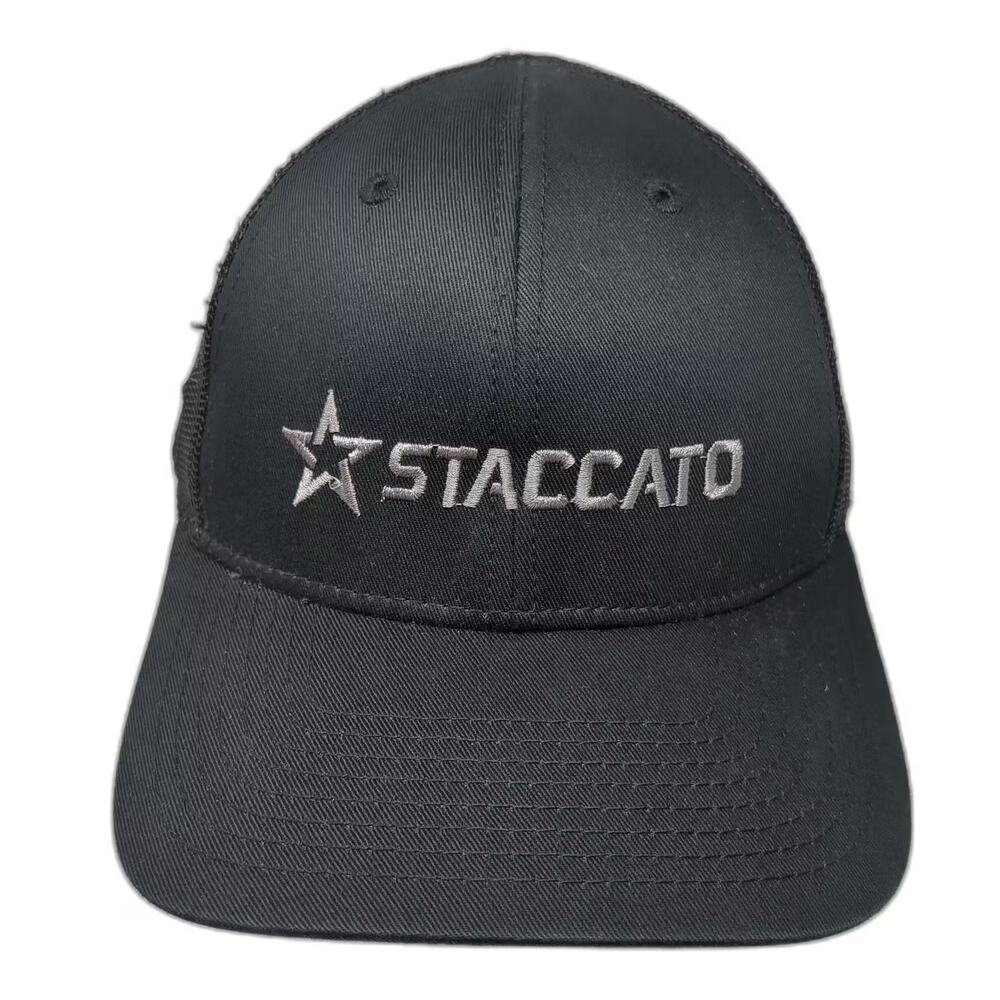 Nine Line Trucker Hat Black Gray One Size Staccato Embroidered Snapback Mesh
